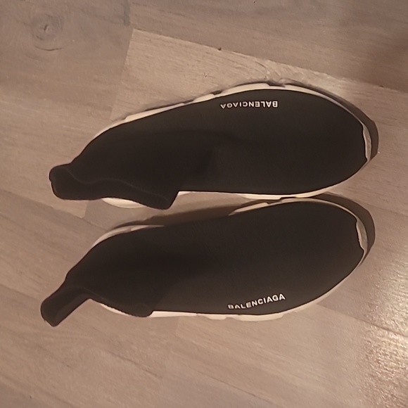 Balenciaga Speed 2.0 Knit Sock Trainer Sneakers Size 8 Black & White - Picture 4 of 9